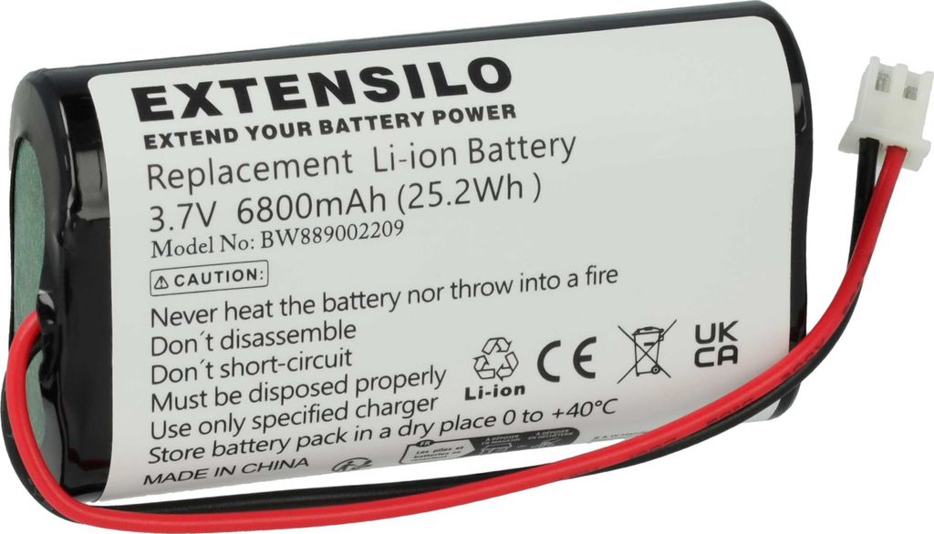 EXTENSILO Akku kompatibel mit Stilosa Tischlampe, Nachttischlampe (6800 mAh, 3,7 V, Li-Ion)