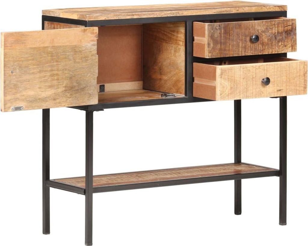 vidaXL Sideboard 85x30x80 cm Raues Mangoholz Produktbild 