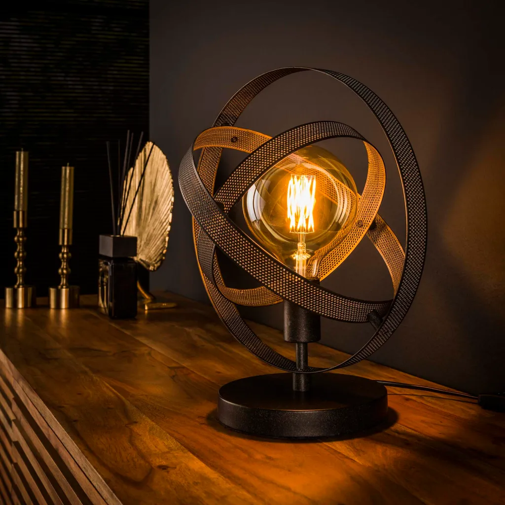 Lampe de chevet noire design Cosmos 32cm : Éclairage d'appoint idéal