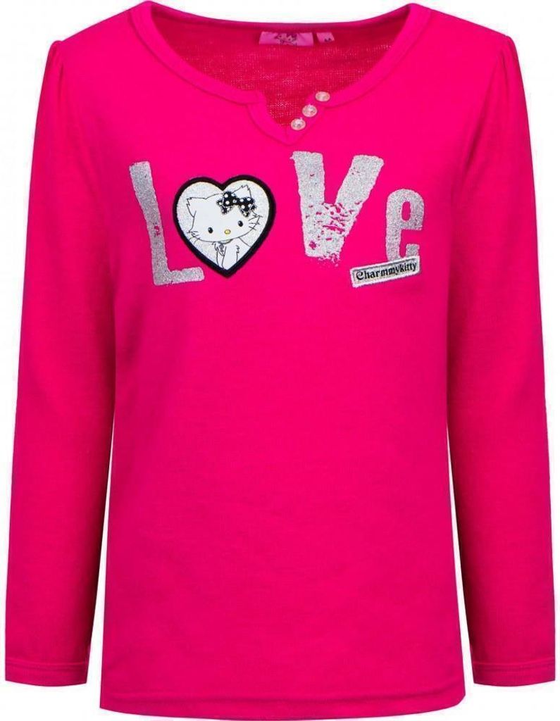 langärmeliges T-Shirt mit LOVE Glitzer Motiv von Charmmy Kitty pink 98