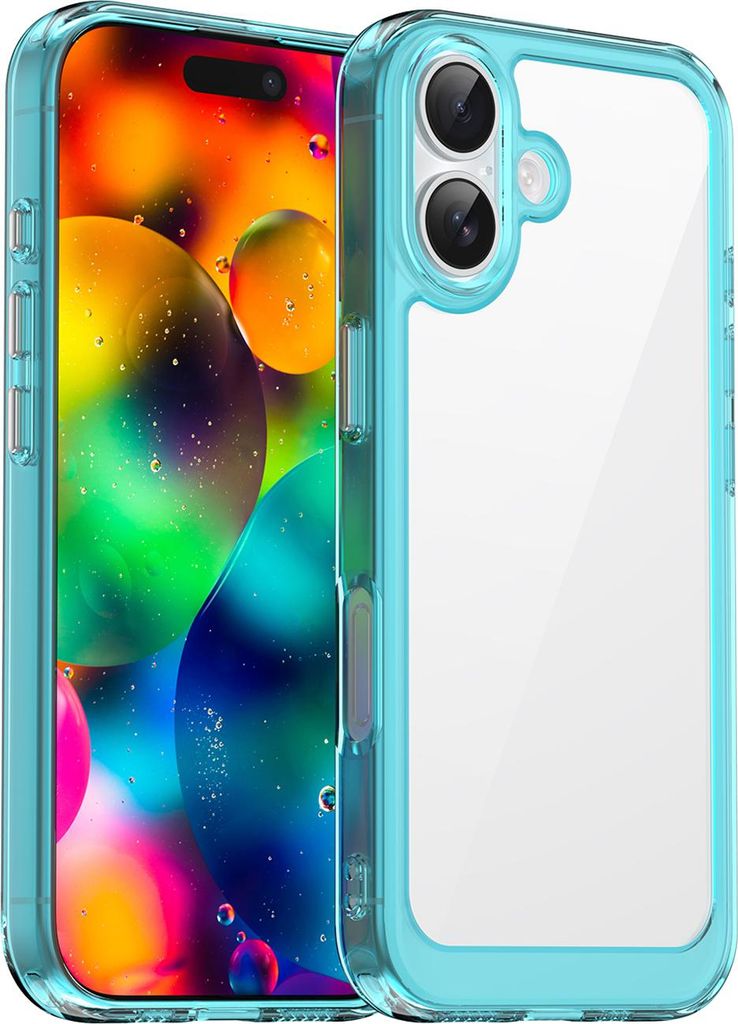 Schutzhülle für iPhone 17 Klar Rückseite Stoßfeste TPU Silikon Bumper Hülle Hellblau