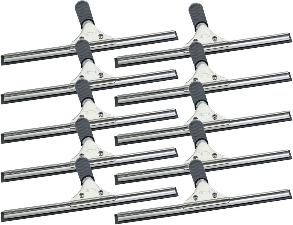 Novaliv 10x Fensterabzieher Profi 45 cm Fensterreiniger Edelstahl mit auswechselbaren Gummilippe Fensterlippe Fensterreinigung Abzieher Fenster Fen...