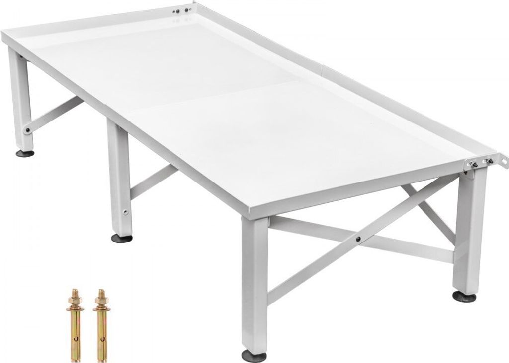 Waschmaschinen Untergestell Doppel - 124x55x30 cm - Waschmaschinen Erhöhung aus Eisen - Waschmaschinensockel mit Anti-Rutsch-Gummifüßen - Podest...