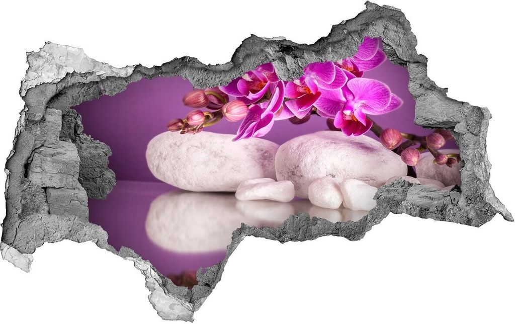 Selbstklebender Loch-3D-Aufkleber 95x73 cm rosa Orchidee