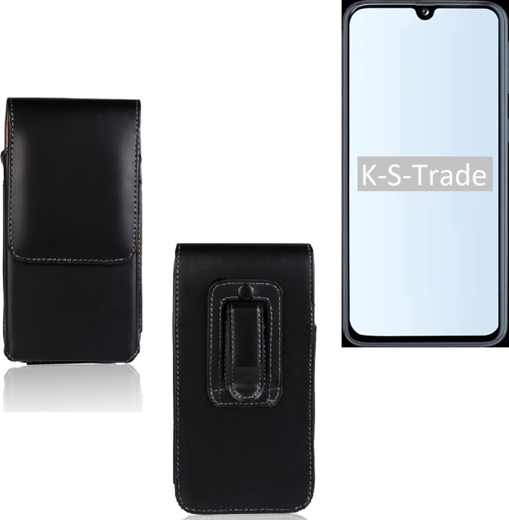 K-S-Trade Gürteltasche für Samsung Galaxy A40 Schutz Hülle Handy Hülle mit Magnetverschluss Holster in schwarz
