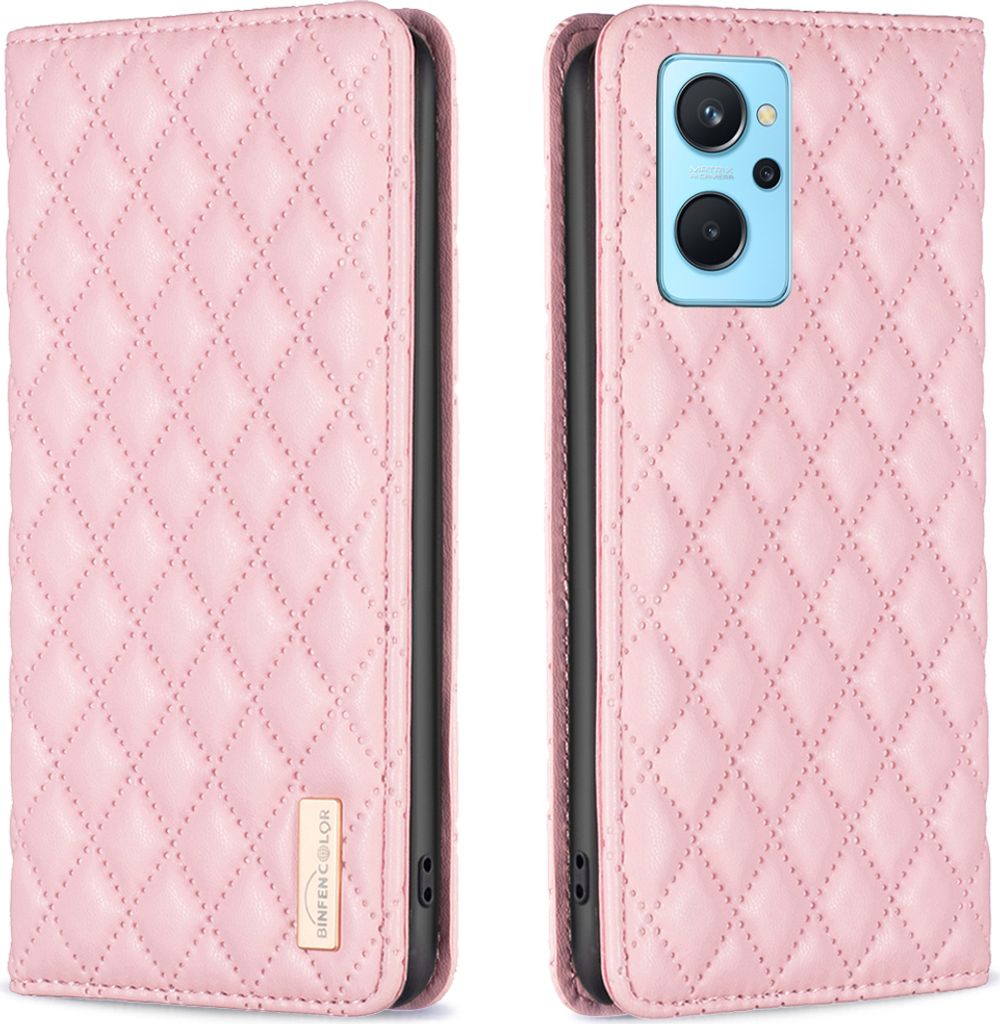 OPPO A76 4G Hülle, Elegant Bookstyle Flip Leder Kartenfächer Schutzhülle mit Ständer für OPPO A76 4G A36 4G Realme 9i K10 4G A96 4G Pink