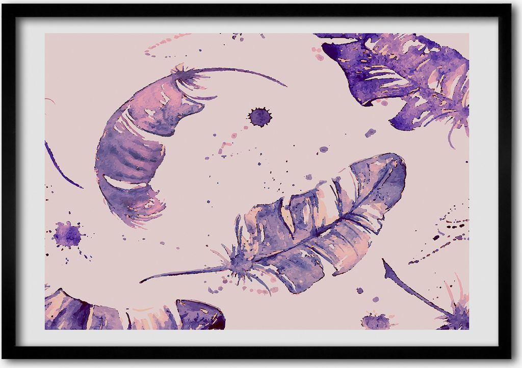 Bild - Bilder - Bilderrahmen - 70 cm x 50 cm - MDF-Rahmen, Wandkunst Gefieder