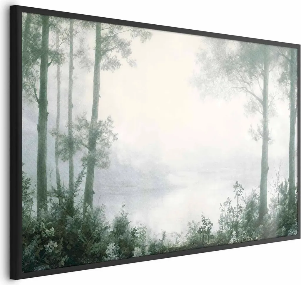 Poster 60x40 Foresta e Stagno HD - Cornice Nera Senza Bordi Elegante