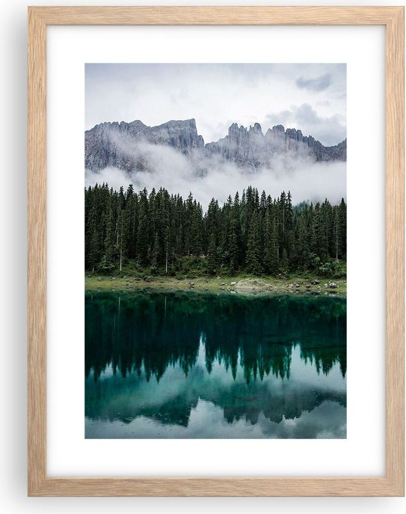 Gerahmtes Poster - Rahmen in heller Eiche - Landschaft Produktbild 