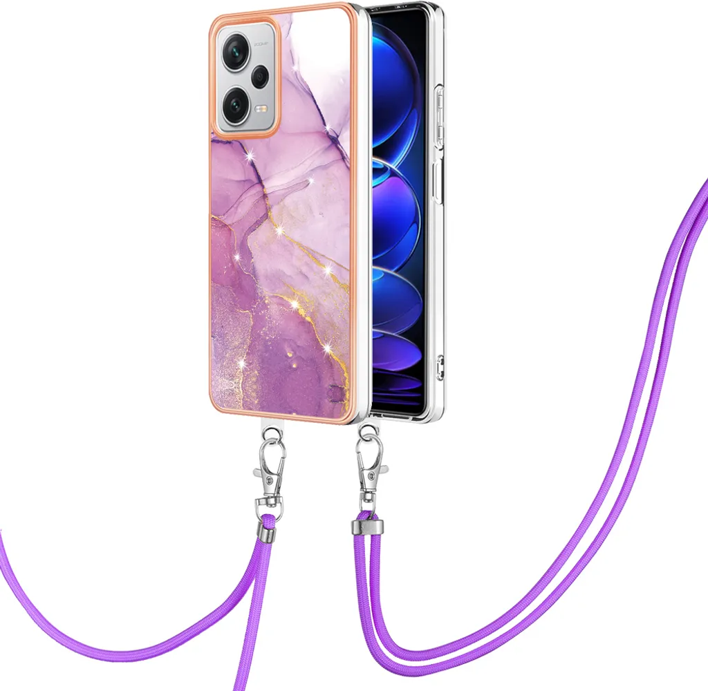 Custodia con Cinturino Xiaomi Redmi Note 12 Pro+ Rosa | Cover TPU Morbida