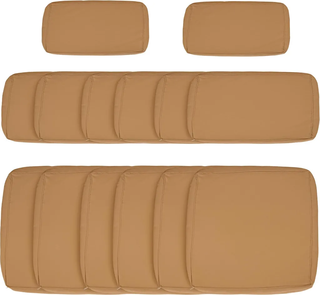 Housses de Rechange Déperlantes pour Coussins : Lot de 14 Pièces Marron