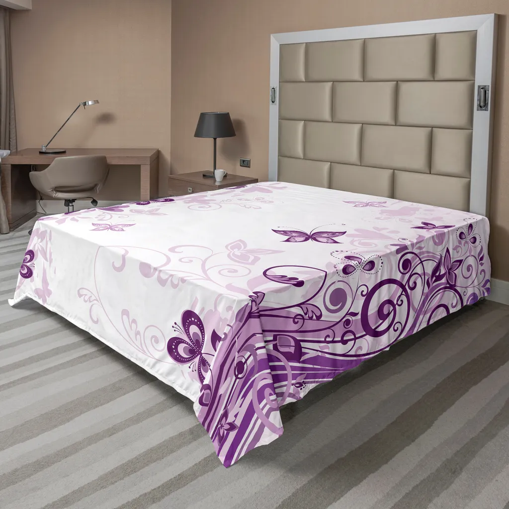 Drap-housse Décoratif Violet 244x205 cm pour Chambre Parentale Zen