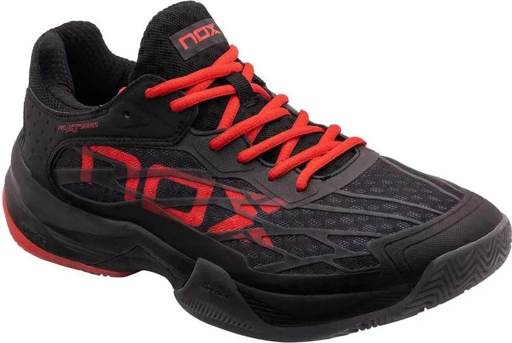Nox AT10 Lux Noir Rouge : Anti-Blessures pour vos Matchs de Padel
