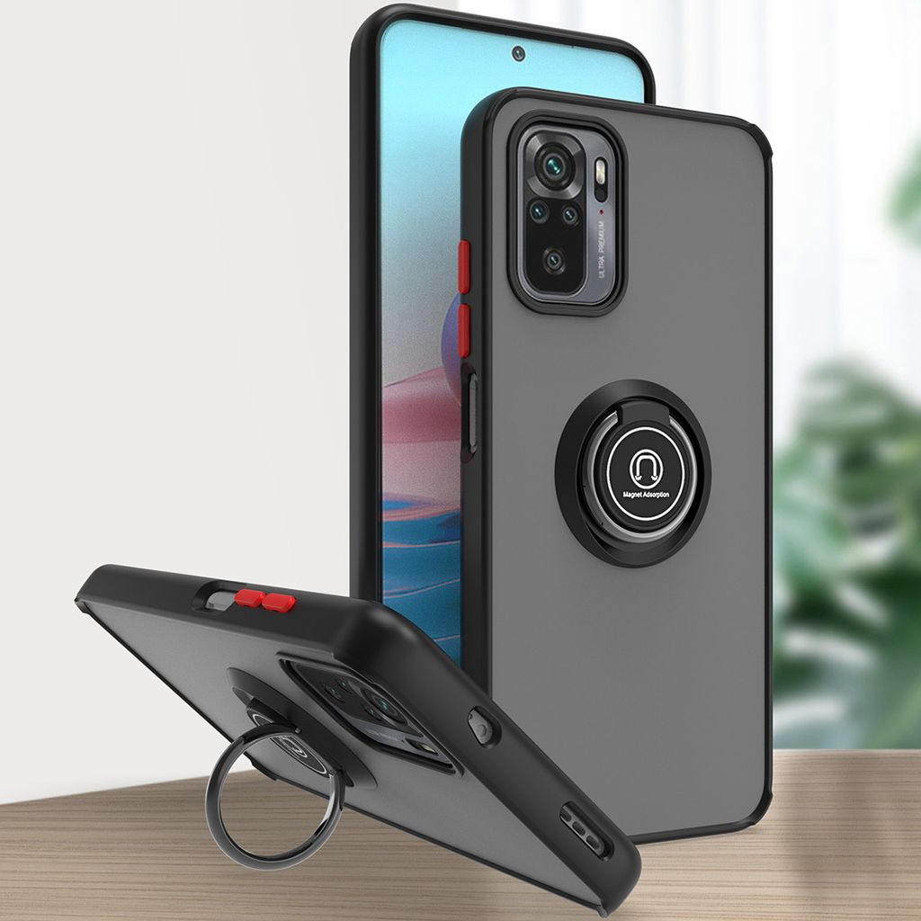 Redmi Note 10S Hülle, Ring Halter Ständer Matte Transluzent Produktbild 