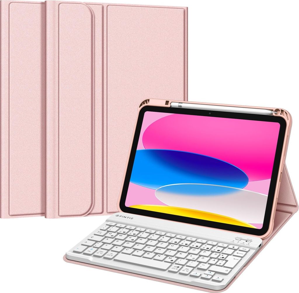 Fintie Tastatur Hülle für iPad 11.Generation 11" 2025, iPad 10. Generation 2022 10.9", Schutzhülle mit TPU Rückschale, Pencil Halter und magnet...