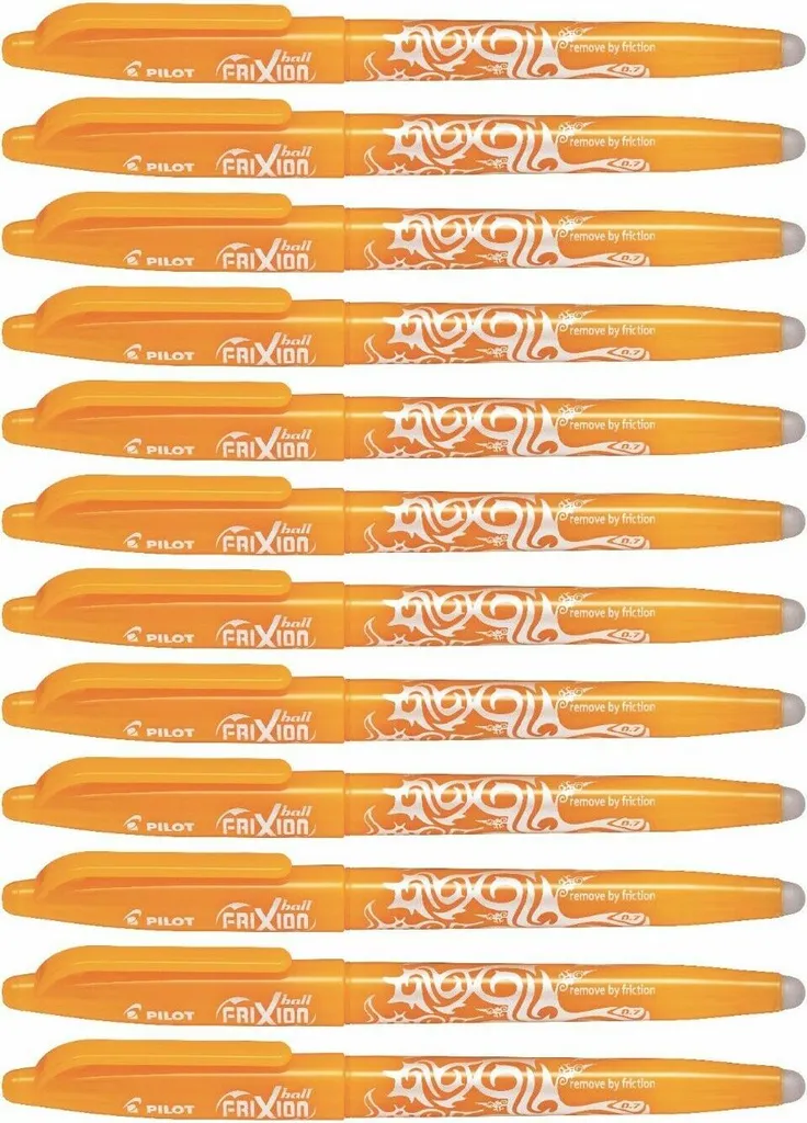Pilot Frixion Ball BL-FR7 Orange Abricot - Pack de 12 Stylos Roller Effaçables