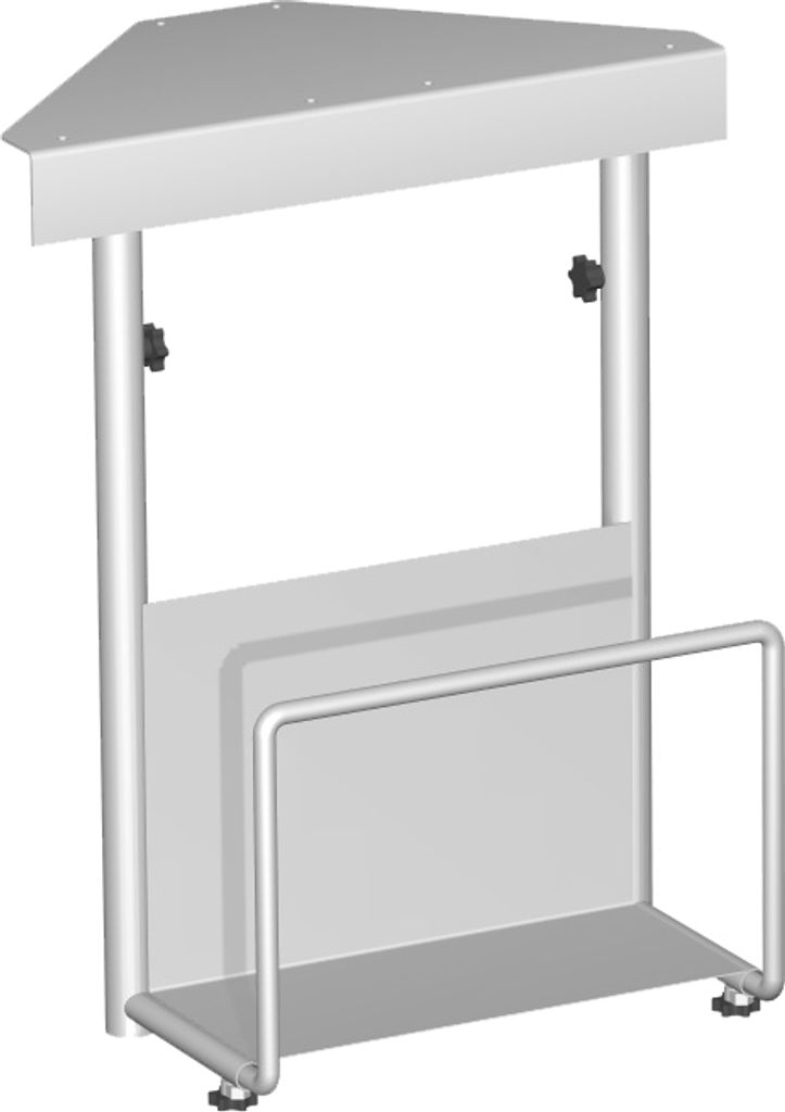 Geramöbel CPU-Halter unter Tischplatte zu montieren, 125-225x380x470-520, Silber; S-500910-S