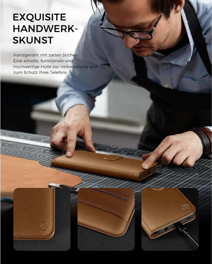 Custodia Samsung A52S 5G Marrone Robusta con Stand e Vetro Blindato - 2