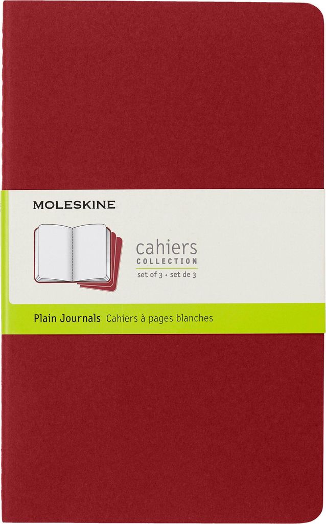 Moleskine Cahier Pocket Plain Red Cover L. 3er Pack