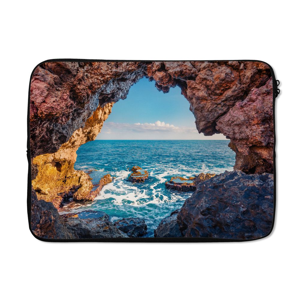 MuchoWow Laptop Hülle 14 ZollHöhle - Meer - Felsen - Natur Laptoptasche - Laptoptasche - Stoßsicher - Schutzhaube