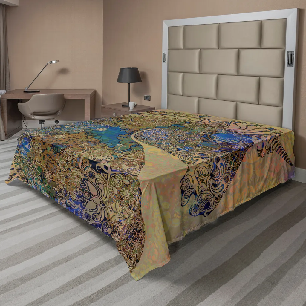 Drap de lit licorne multicolore en microfibre douce, format 260x228 cm