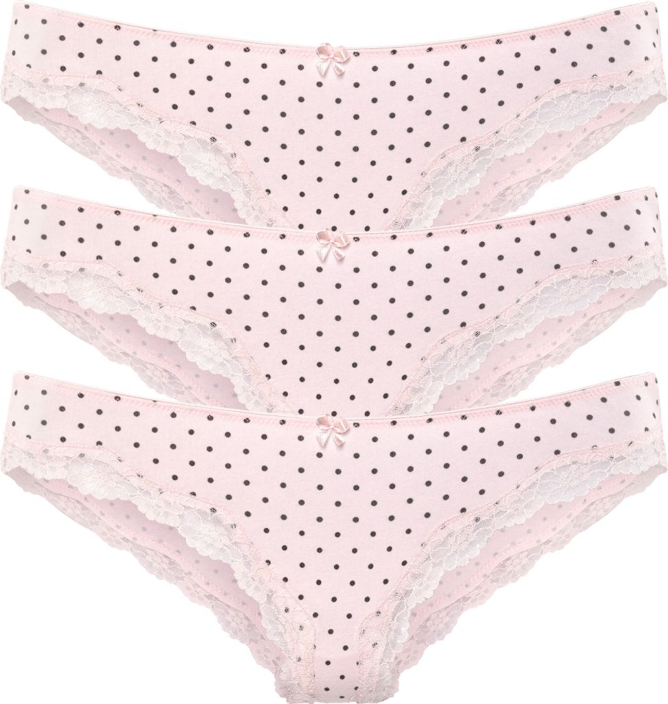 LASCANA Brasilslip rosa-uni, gepunktet, gestreift Größe 36/38