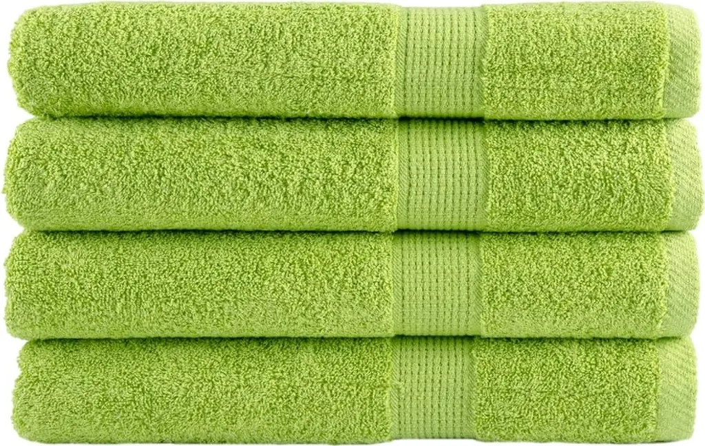 Set 4 Asciugamani Sauna SOLUND Premium 80x200 Verde Mela 600g/m²