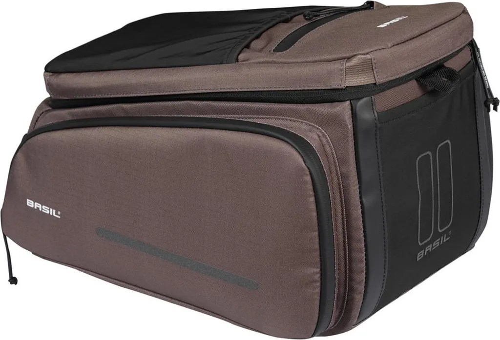 Sacoche de vélo arrière BASIL Move brun avec fixation Velcro universelle