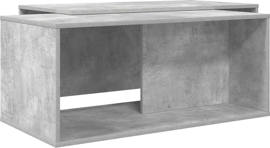 Set tavolino da caffè 2 pezzi cemento grigio materiale ligneo