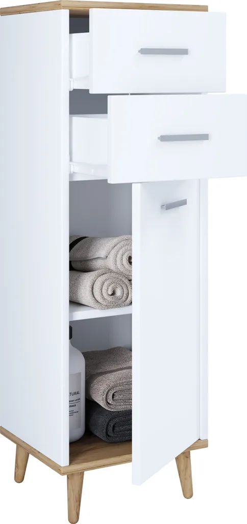 Cassettiera Dalosa Rovere Miele e Bianco 97x32x28 cm | Arredo Salvaspazio