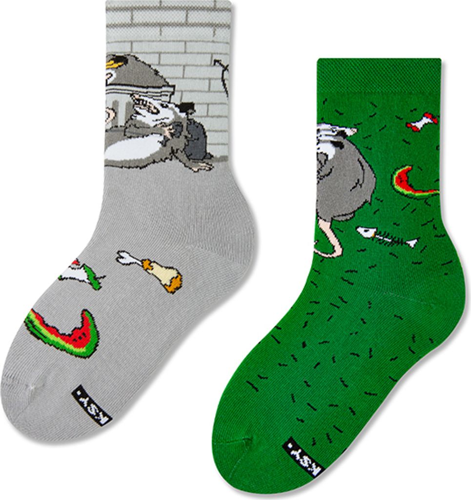 Kindersocken Bunte Socken mit Lustigem Muster Opossum-Socken, Größe 30-35