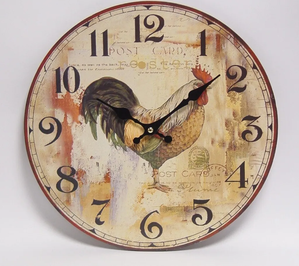 Horloge murale décorative nostalgie 34 cm avec finition antique luxueuse