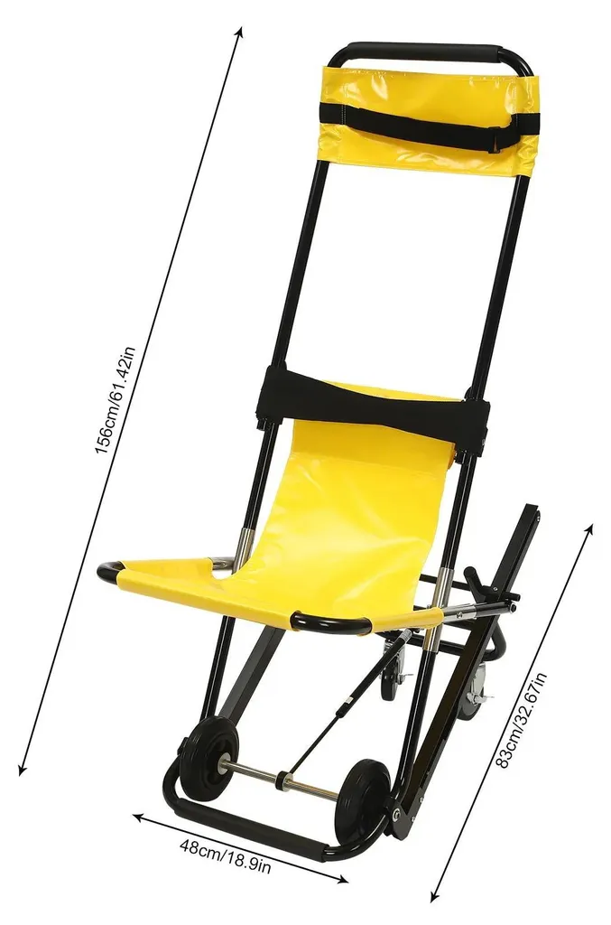 Chaise d'évacuation d'urgence jaune pour panne d'ascenseur