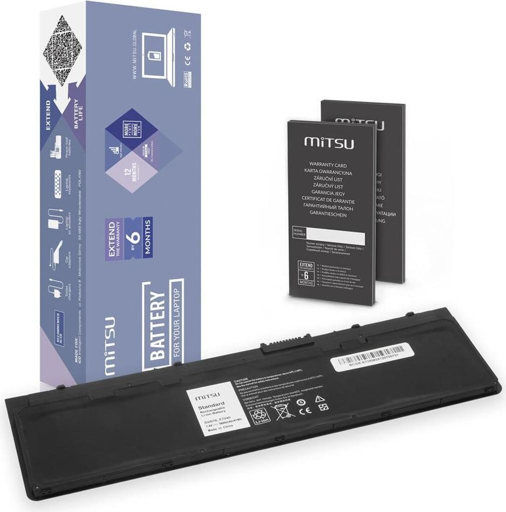 Mitsu Battery for Dell Latitude E7240 E7250 (5200 mAh)