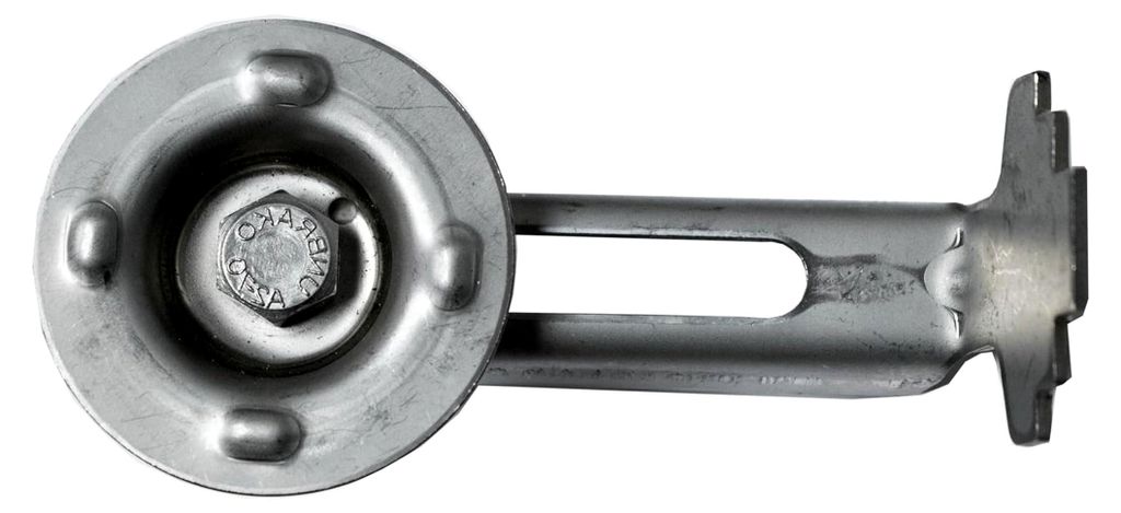 Gitterrost-Klemme mit Teller, Rosthöhe 30 mm, MW: 30 mm / 30 mm, V2A / A2 - gebeizt