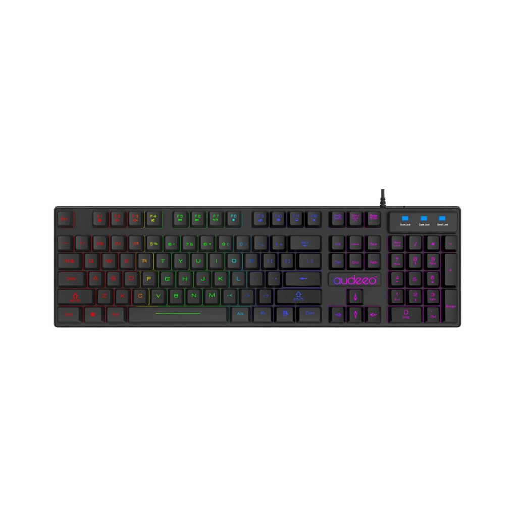 RGB LED Gaming QWERTZ Tastatur Schwarz USB Keyboard Produktbild 