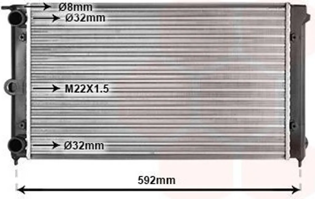 Radiateur Moteur Haute Performance VAN WEZEL 58002011 Aluminium VW