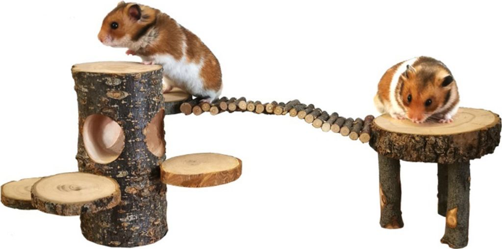 Hamster Grimper Plateforme en bois, Jouets en bois pour Image du produit 