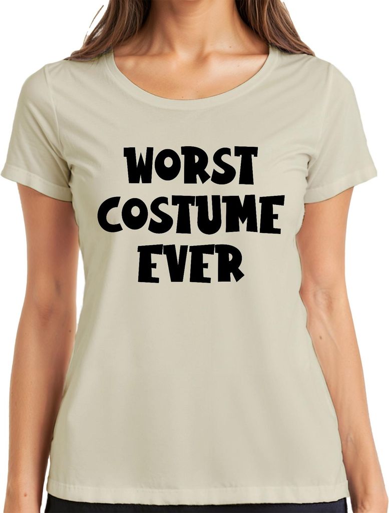 WORST COSTUME EVER Halloween Kostüm Spruch Lustig Karneval Humor Damen T-Shirt, Natur, XXL