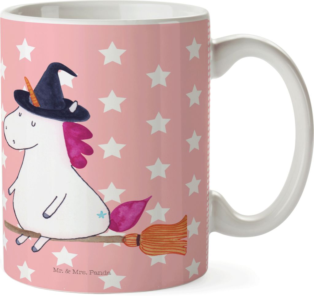 Mr. & Mrs. Panda Trinklernbecher Einhorn Hexe - Rot Pastell - Geschenk, Frau, Engel, Unicorn, Haferl, Pott, Teufel, Einhörner, Plastikbecher, Kind...