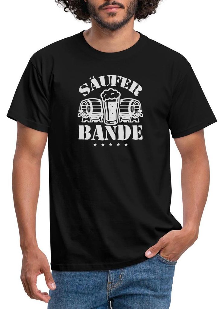 Spreadshirt JGA Männer | Säuferbande Männer T-Shirt, 3XL, Schwarz