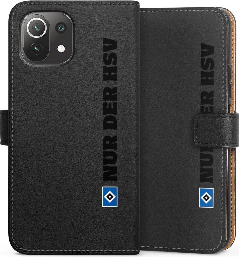 DeinDesign Klapphülle für Xiaomi Mi 11 Lite 5G Handytasche Lederhülle Tasche HSV Hamburger SV transparent