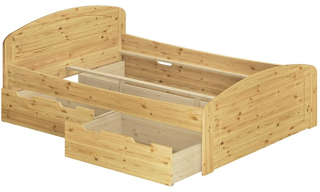 Funktionsbett Doppelbett Bettkasten 200x200 Holzbett Produktbild 