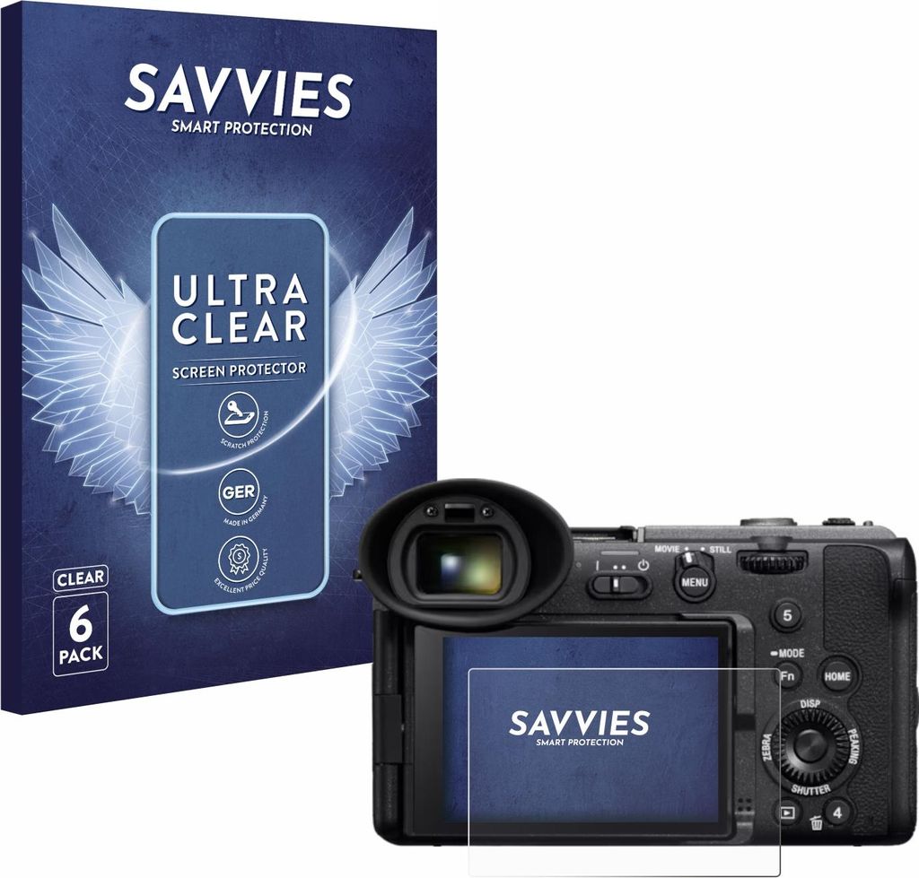 6x Für Sony Cinema Line FX2 Schutzfolie Savvies Displayschutz Display Schutz Folie Klar Transparent
