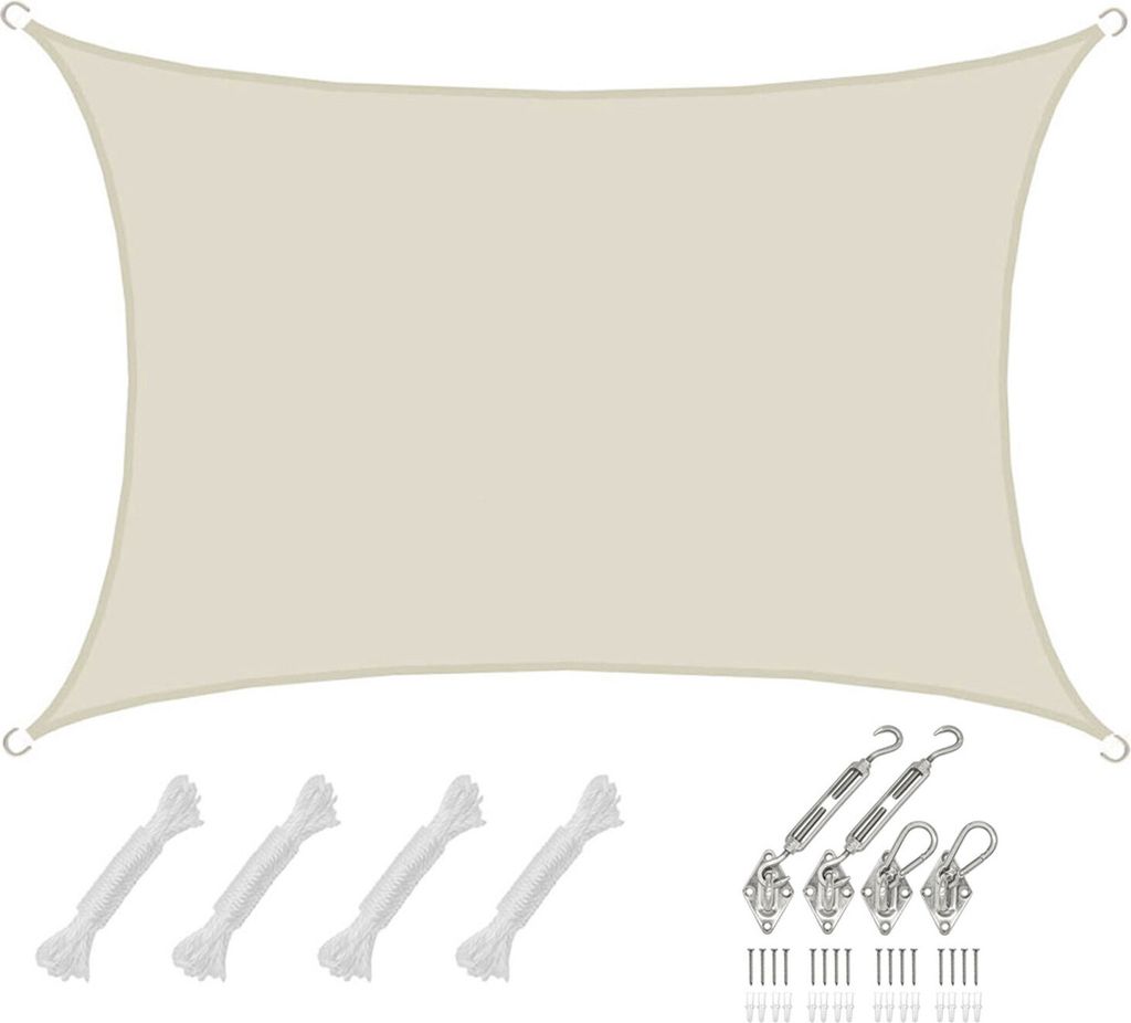 3x4m Sun Sail rettangolare impermeabile - Set di vele di Immagine del prodotto 