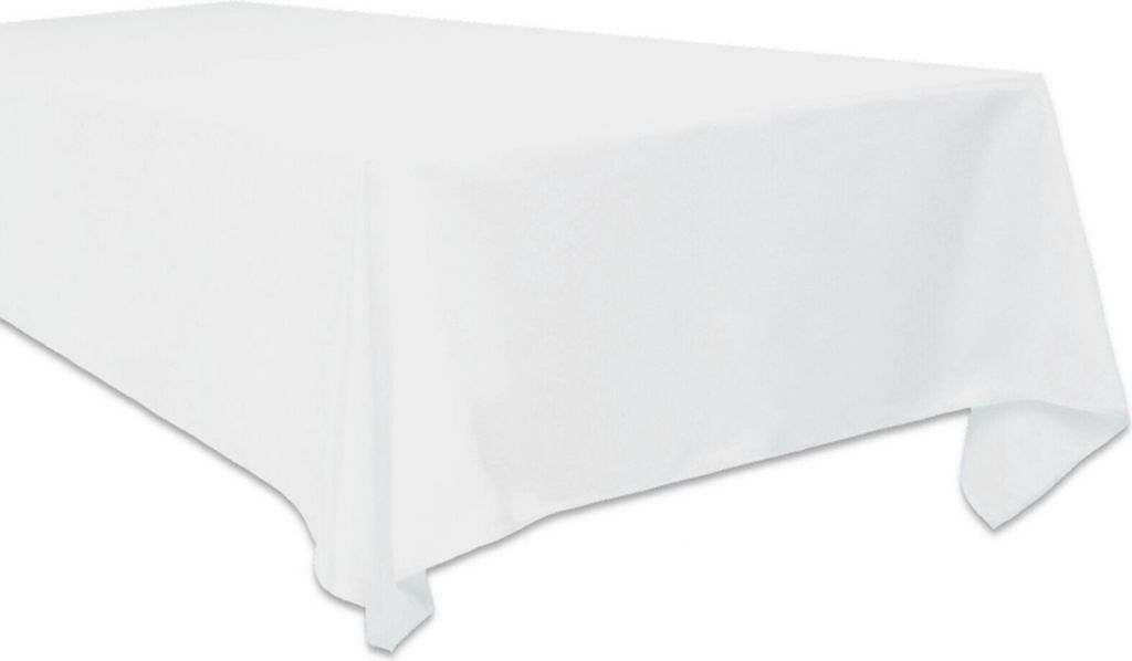 Tischdecke Eckig 130 x 220 cm Weiß Unifarben Polyester, Produktbild 