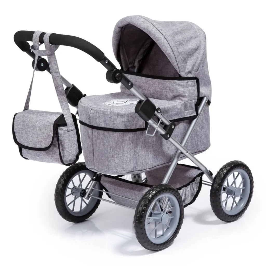 Landau de poupée pliable et réglable pour enfant avec sac de voyage