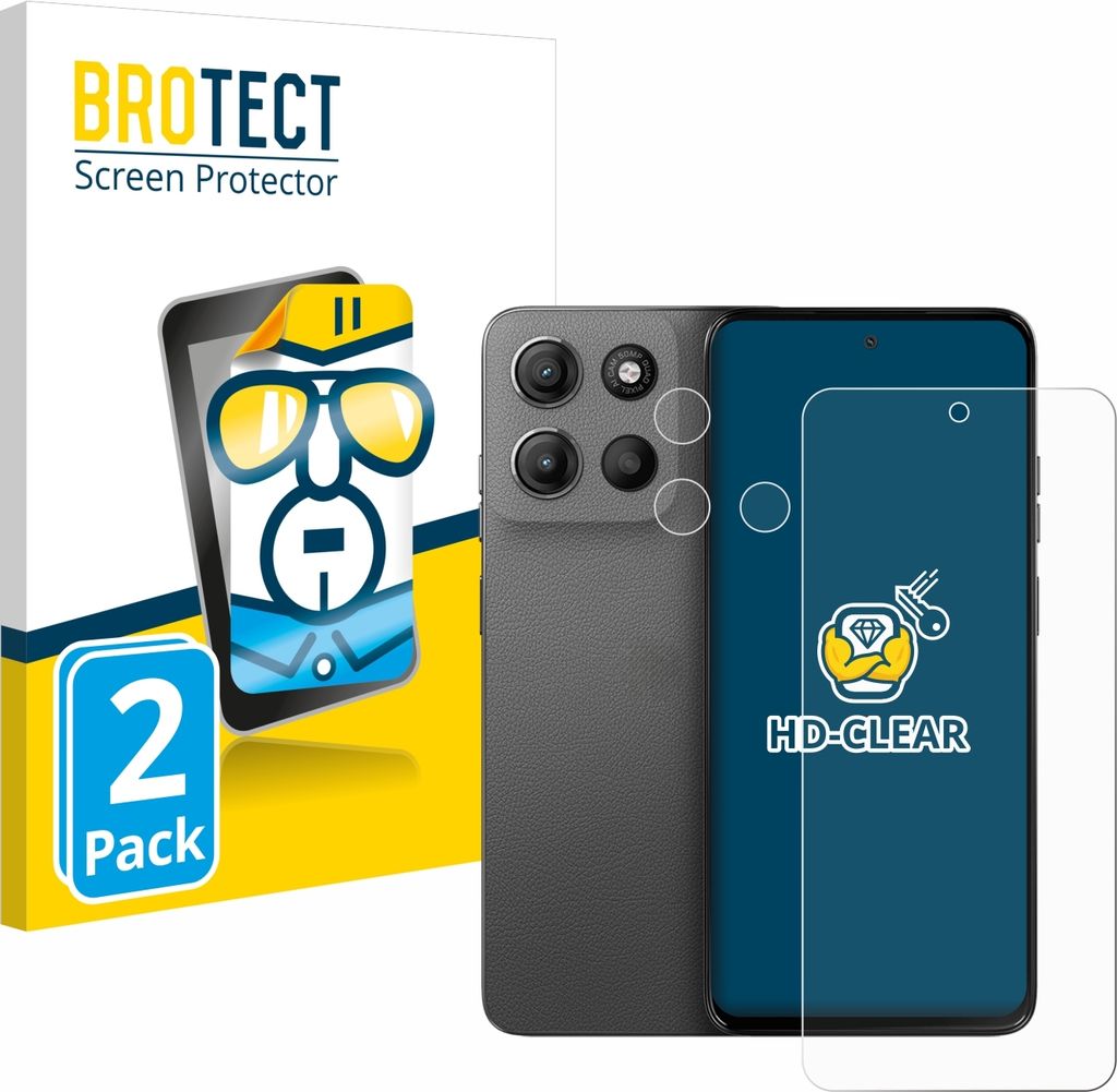 2x Für Motorola Moto G15 Power (Display+Kamera) Schutzfolie BROTECT Displayschutz Display Schutz Folie Klar Transparent