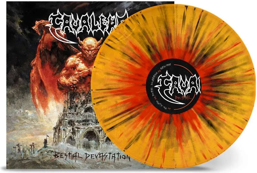 Cavalera Bestial Devastation Disque Vinyle Orange et Rouge Splatter