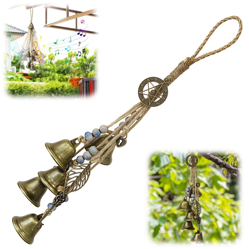 Hexenglocken-Gartenwindspiel, Metallklangspiele für drinnen und draußen, Veranda-Fensterdekoration, Terrassen- und Hausdekoration